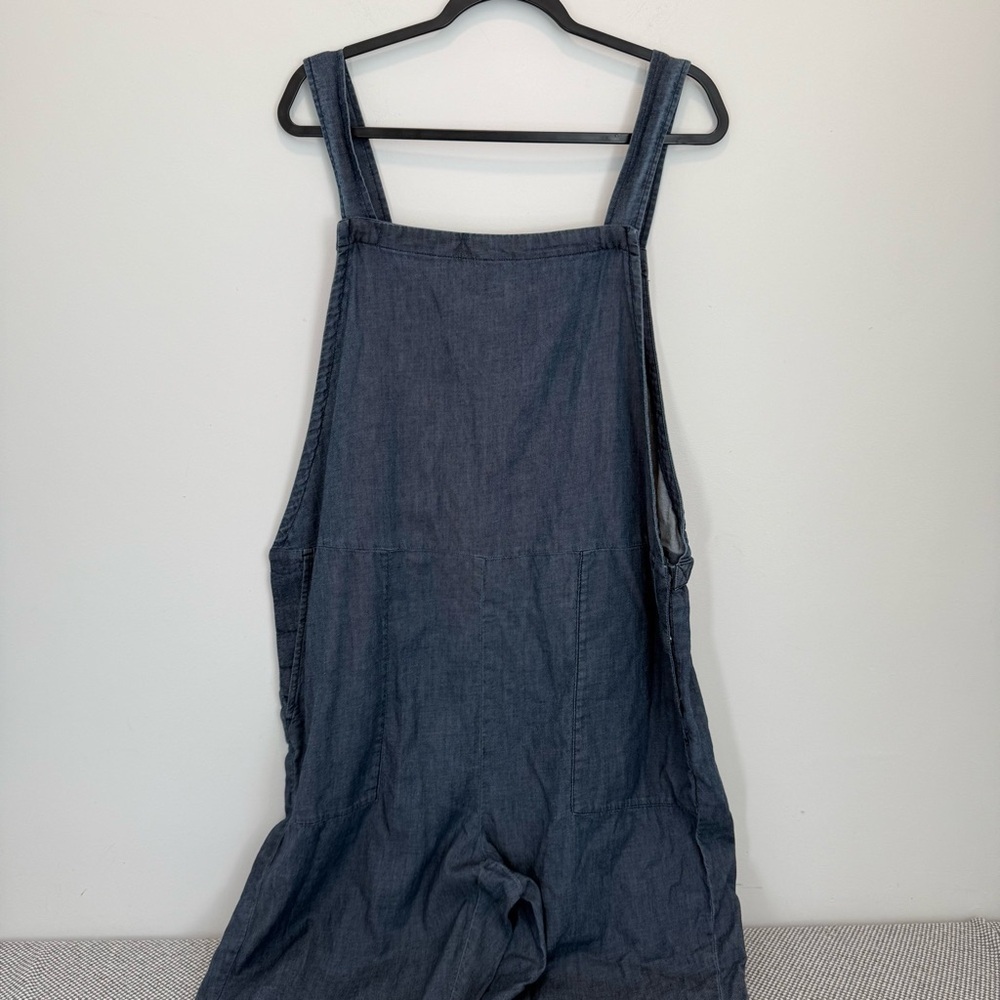 Eileen Fisher Airy Organic Cotton Twill Overalls Denim size XL - Picture 5 of 15
